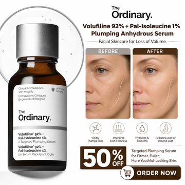 The Ordinary Volufiline Serum – Targeted Plumping for Firmer, Fuller, More Youthful-Looking Skin – Restores Volume, Plumps Fine Lines & Wrinkles – Lightweight Anhydrous Formula