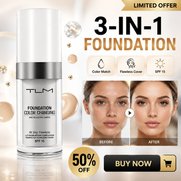 3-in-1 Color Changing Foundation – All Day Flawless, Lit-From-Within Complexion – Color Match, Flawless Cover & SPF Protection – Adapts to Your Skin Tone – Lightweight, Buildable Medium Coverage – For Everyday Wear