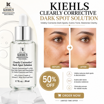 Kiehl's Clearly Corrective Dark Spot Solution – Visibly Corrects Dark Spots, Evens Tone & Restores Clarity – With Activated C, White Birch & Peony – Dermatologist-Tested, Clinically Proven
