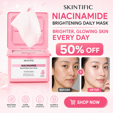 Skintific Niacinamide Brightening Daily Mask - Brighter, Glowing Skin Every Day – Brightens Dull Skin, Evens Tone, Intense Hydration & Plumps – With Niacinamide, TXA, Rice Extract & Allantoin
