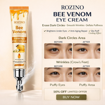 ROZINO Bee Venom Eye Cream – Erases Dark Circles, Smooths Wrinkles, Deflates Puffiness – Anti-Aging Repair, Brightens Under Eyes