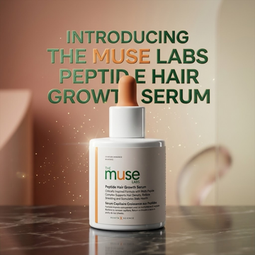 The Muse Labs Peptide Hair Growth Serum | Reduces Hair Shedding, Boosts Density & Volume | Multi-Peptide Complex