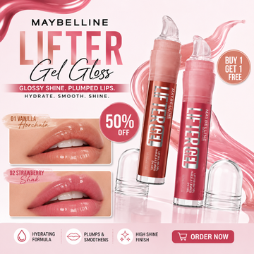 Maybelline Lifter Gel Gloss – Glossy Shine, Plumped Lips – Hydrate, Smooth & Shine on-Sticky, High Shine, 24H Hydration